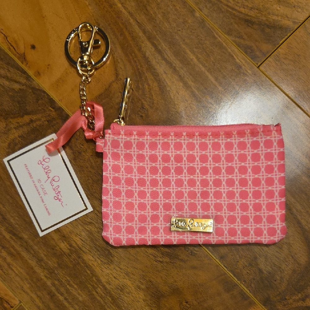 Lilly Pulitzer Pink Geometric Keychain Pouch